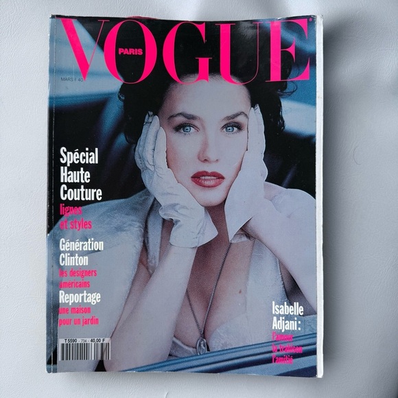 VOGUE Paris 734 Mar 1993 Issermann Cardin Adjani Crawford Lagerfeld Hanson Bruni - Picture 1 of 1